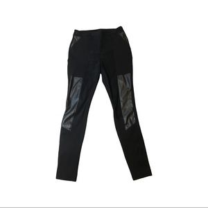 Bar III faux suede and faux leather moto leggings